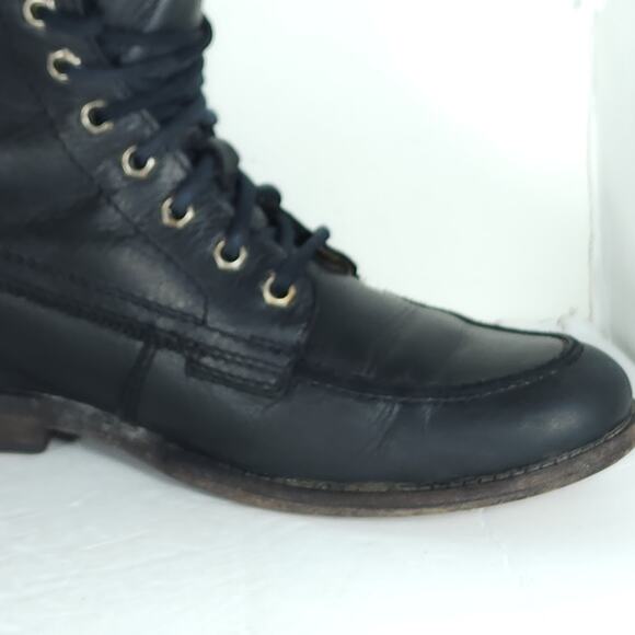 Frye women’s Phillip US 7,5 B Black leather Lace-Up Ankle Combat Boots booties - Picture 13 of 16